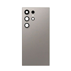 Grab the wholesale deals on the Back Glass with Camera Lens and Adhesive for Galaxy S24 Ultra, no logo, in titanium gray.
