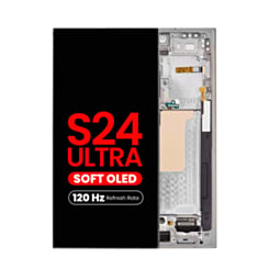 OLED Assembly with Frame for Galaxy S24 Ultra (S928) (TITANIUM GRAY) (Aftermarket Plus Soft Oled / 120Hz)