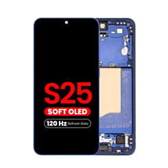 OLED Assembly with Frame for Galaxy S25 (S931) (NAVY) (Aftermarket Plus Soft Oled / 120Hz)