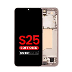 OLED Assembly with Frame for Galaxy S25 (S931) (PINKGOLD) (Aftermarket Plus Soft Oled / 120Hz)