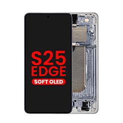 OLED Assembly with Frame for Galaxy S25 Edge (S937) (TITANIUM SILVER) (Aftermarket OLED)