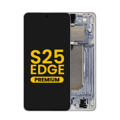 OLED Assembly with Frame for Galaxy S25 Edge (S937) (TITANIUM SILVER) (Premium)