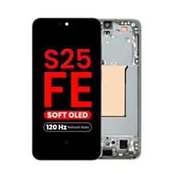 OLED Assembly with Frame for Galaxy S25 FE (S731) (JETBLACK) (Aftermarket Plus Soft Oled / 120Hz)