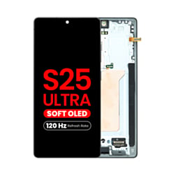 OLED Assembly with Frame for Galaxy S25 Ultra (S938) (TITANIUM BLACK) (Aftermarket Plus Soft Oled / 120Hz)
