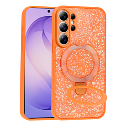 Sparkle Luxury Slim Case with Magnetic Kickstand for Galaxy S26 Ultra (ORANGE) (Only Ground Shipping)