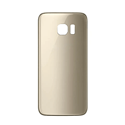Grab wholesale deals on the back glass with camera lens and adhesive for Galaxy S7 Edge, no logo, in Gold.