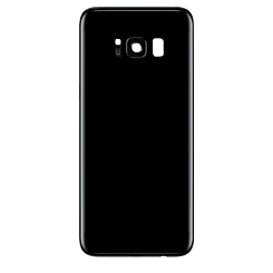 Back Glass with Camera Lens and Adhesive for Galaxy S8 (NO LOGO) (BLACK)