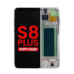 Buy the OLED assembly with frame for Galaxy S8 Plus G955 in Arctic Silver, aftermarket OLED.