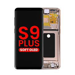 Buy the OLED assembly with frame for Galaxy S9 Plus G965 in Sunrise Gold, aftermarket OLED.