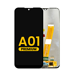 Order the premium LCD assembly without frame for Galaxy A01 A015 2020, wide FPC connector, 142.5mm.