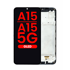 Stock up on the OLED Assembly with Frame for Galaxy A15 4G A155 2023 and A15 5G A156 2023 6.36 Inch Aftermarket OLED.
