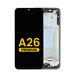 Stock up on the Premium Black OLED Assembly with Frame for Galaxy A26 A266 2025.
