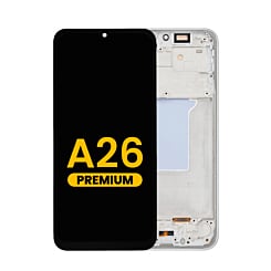 Order the Premium White OLED Assembly with Frame for Galaxy A26 A266 2025.
