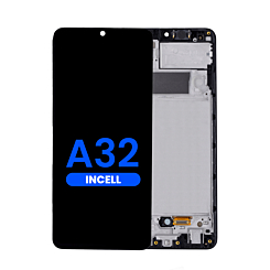 Purchase the LCD Assembly with Frame for Galaxy A32 4G A325 2021, without a fingerprint sensor, aftermarket incell type.
