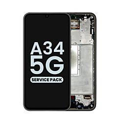 Order the OLED Assembly with Frame for Galaxy A34 5G A346 2023 in Awesome Graphite, Service Pack.