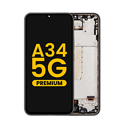Purchase the OLED Assembly with Frame for Galaxy A34 5G A346 2023 in Awesome Graphite, Premium.