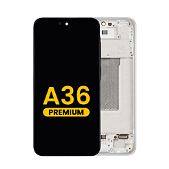 Buy the OLED Assembly with Frame for Galaxy A36 A366 2025 in white, Premium.