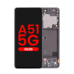 Shop the OLED Assembly with Frame for Galaxy A51 5G, model A516 from 2020, in Prism Cube Black, Non-Verizon – Aftermarket OLED.
