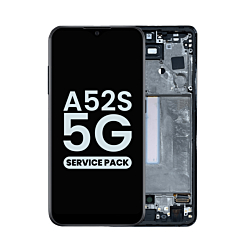 Buy the OLED Assembly with Frame for Galaxy A52s 5G, model A528 from 2021, in Awesome Black – Service Pack.