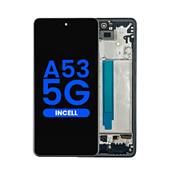 Shop the LCD Assembly with Frame for Galaxy A53 5G, model A536 from 2022, 6.46 inches, without Fingerprint Sensor, in Awesome Black – Aftermarket Incell.