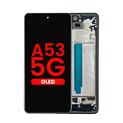 Order the OLED Assembly with Frame for Galaxy A53 5G, model A536 from 2022, 6.46 inches, in Awesome Black – Aftermarket OLED.