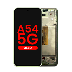 Grab wholesale deals on the OLED assembly with frame for the Galaxy A54 5G 2023 in Awesome Lime, aftermarket OLED.