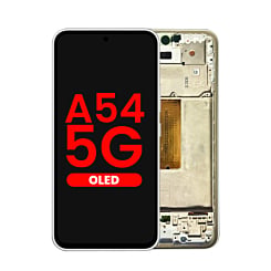 Stock up on the OLED assembly with frame for the Galaxy A54 5G 2023 in Awesome White, aftermarket OLED.