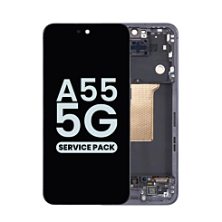 Grab wholesale deals on the OLED assembly with frame for the Galaxy A55 5G 2024 in Awesome Navy, service pack.
