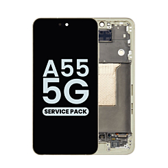 Shop the OLED assembly with frame for the Galaxy A55 5G 2024 in Awesome Lemon, service pack.