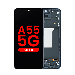 Shop the OLED assembly with frame for the Galaxy A55 5G 2024 in Awesome Navy, aftermarket OLED.
