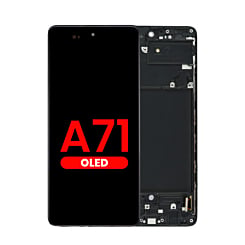 Stock up on the OLED assembly with frame for the Galaxy A71 2020, 6.67 inch, black, aftermarket OLED.