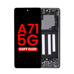 OLED Assembly with Frame for Galaxy A71 5G (A716V / 2020) (PRISM CUBE BLACK) (Verizon 5G) (Aftermarket OLED)