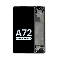 Purchase the Awesome White OLED assembly with frame, service pack, for the Galaxy A72 2021 model A725.