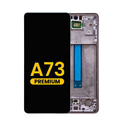 Buy the premium white OLED assembly with frame for the Galaxy A73 2022 model A735.