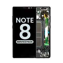 Buy the OLED Assembly with Frame for Galaxy Note 8 N950 in Midnight Black, Service Pack.