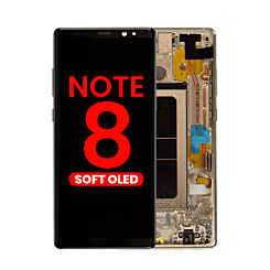 Order the OLED Assembly with Frame for Galaxy Note 8 N950 in Maple Gold, Aftermarket OLED.