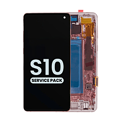 Buy the OLED assembly with frame for Galaxy S10 G973 in Flamingo Pink, service pack.