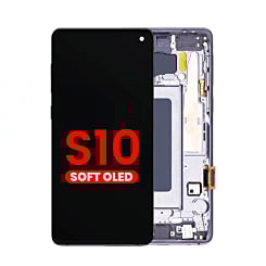 Purchase the OLED assembly with frame for Galaxy S10 G973 in Prism Black, aftermarket OLED.