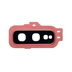 Purchase the back camera lens with bracket for Galaxy S10E in pink.