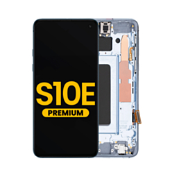 Grab wholesale deals on the OLED assembly with frame for Galaxy S10E G970 in Prism Blue, premium quality.