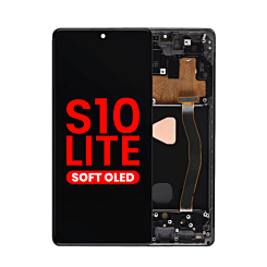 Stock up on the OLED assembly with frame for Galaxy S10 Lite G770 in Prism Black, aftermarket OLED.