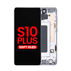 OLED Assembly with Frame for Galaxy S10 Plus (G975) (WHITE) (Aftermarket OLED)