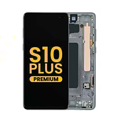 Buy the OLED assembly with frame for Galaxy S10 Plus G975 in Prism Black, premium quality.