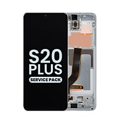 Buy the OLED Assembly with Frame for Galaxy S20 Plus G985 and G986 in Cloud White, Service Pack.