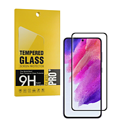 Shop the Clear Tempered Glass with Anti-Scratch Edge to Edge Black Rim Coverage for Galaxy S21.