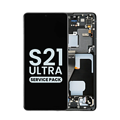 Purchase the OLED Assembly with Frame for Galaxy S21 Ultra G998 in Phantom Black, Service Pack.