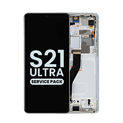 Buy the OLED Assembly with Frame for Galaxy S21 Ultra G998 in Phantom Silver, Service Pack.