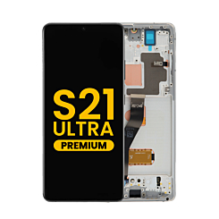 Purchase the OLED Assembly with Frame for Galaxy S21 Ultra 5G G998 in Phantom Silver, Premium.