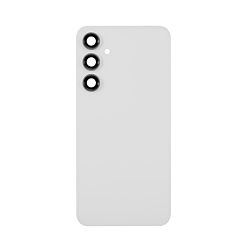 Order the Back Glass with Camera Lens and Adhesive for Galaxy S23 FE, no logo, in white.
