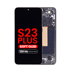 OLED Assembly with Frame for Galaxy S23 Plus (S916) (PHANTOM BLACK) (Aftermarket Pro Soft Oled / 120Hz)